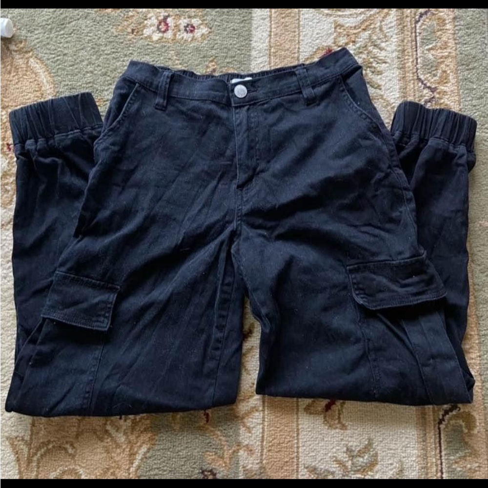 Black Cargo Pants Joggers Comfy Baggy Unisex